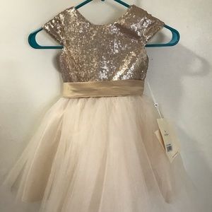 Gold girl’s dress. Perfect for flower girl!